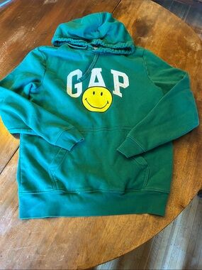 GAP Green Smiley Fleece Hoodie